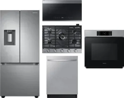 5 Piece Package Includes Refrigerator, Cooktop, Wall Oven, Microwave And Dishwasher