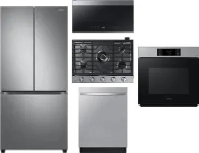 5 Piece Package Includes Refrigerator, Cooktop, Wall Oven, Microwave And Dishwasher