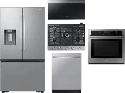 5 Piece Package Includes Refrigerator, Cooktop, Wall Oven, Microwave And Dishwasher
