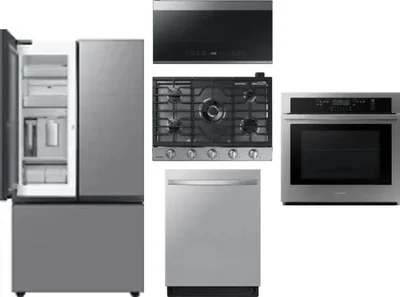 5 Piece Package Includes Refrigerator, Cooktop, Wall Oven, Microwave And Dishwasher