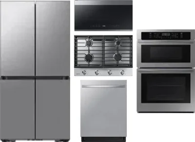 5 Piece Package Includes Refrigerator, Cooktop, Wall Oven, Microwave And Dishwasher