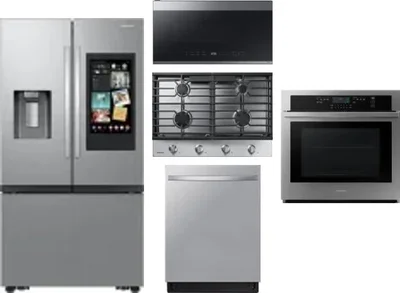 5 Piece Package Includes Refrigerator, Cooktop, Wall Oven, Microwave And Dishwasher