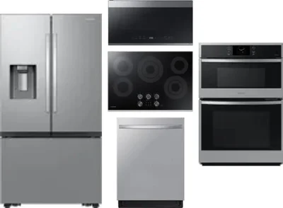 5 Piece Package Includes Refrigerator, Cooktop, Wall Oven, Microwave And Dishwasher