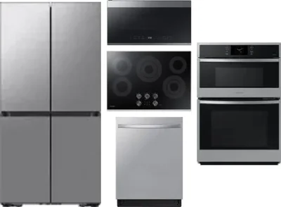 5 Piece Package Includes Refrigerator, Cooktop, Wall Oven, Microwave And Dishwasher