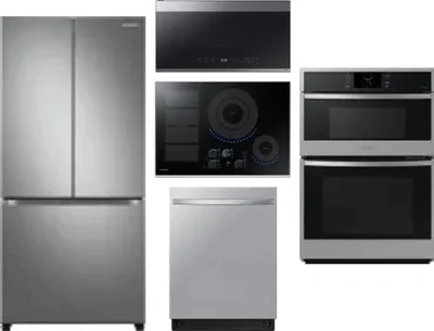 5 Piece Package Includes Refrigerator, Cooktop, Wall Oven, Microwave And Dishwasher