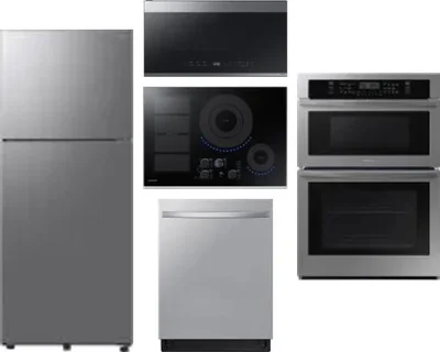 5 Piece Package Includes Refrigerator, Cooktop, Wall Oven, Microwave And Dishwasher
