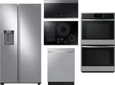 5 Piece Package Includes Refrigerator, Cooktop, Wall Oven, Microwave And Dishwasher