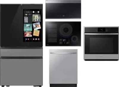 5 Piece Package Includes Refrigerator, Cooktop, Wall Oven, Microwave And Dishwasher