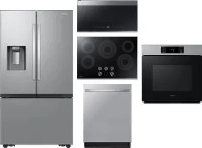 5 Piece Package Includes Refrigerator, Cooktop, Wall Oven, Microwave And Dishwasher