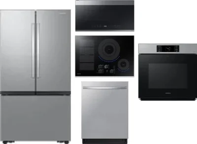 5 Piece Package Includes Refrigerator, Cooktop, Wall Oven, Microwave And Dishwasher
