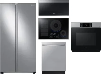 5 Piece Package Includes Refrigerator, Cooktop, Wall Oven, Microwave And Dishwasher