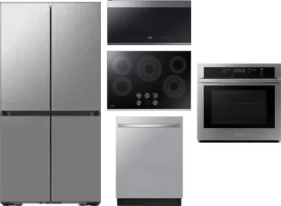 5 Piece Package Includes Refrigerator, Cooktop, Wall Oven, Microwave And Dishwasher