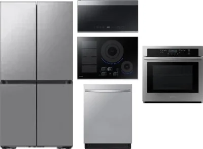 5 Piece Package Includes Refrigerator, Cooktop, Wall Oven, Microwave And Dishwasher