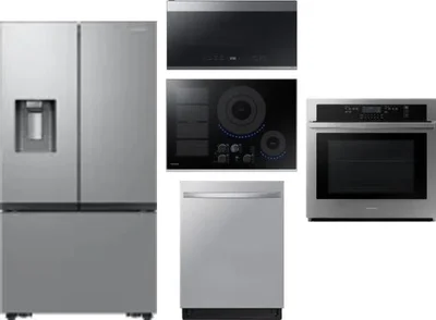 5 Piece Package Includes Refrigerator, Cooktop, Wall Oven, Microwave And Dishwasher