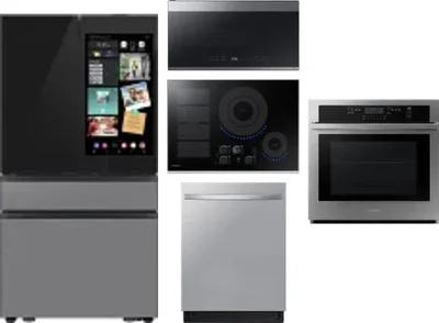 5 Piece Package Includes Refrigerator, Cooktop, Wall Oven, Microwave And Dishwasher