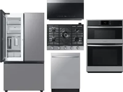 5 Piece Package Includes Refrigerator, Cooktop, Wall Oven, Microwave And Dishwasher