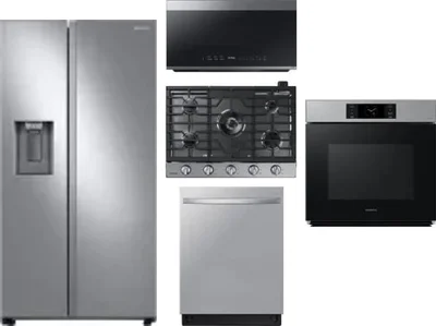 5 Piece Package Includes Refrigerator, Cooktop, Wall Oven, Microwave And Dishwasher