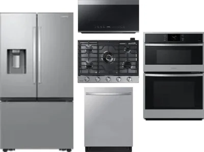 5 Piece Package Includes Refrigerator, Cooktop, Wall Oven, Microwave And Dishwasher