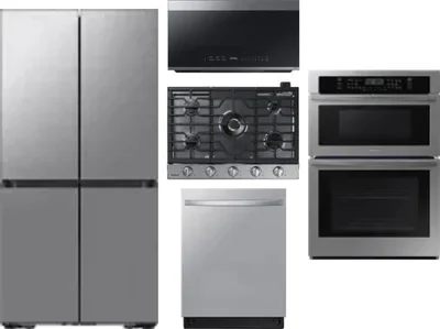5 Piece Package Includes Refrigerator, Cooktop, Wall Oven, Microwave And Dishwasher