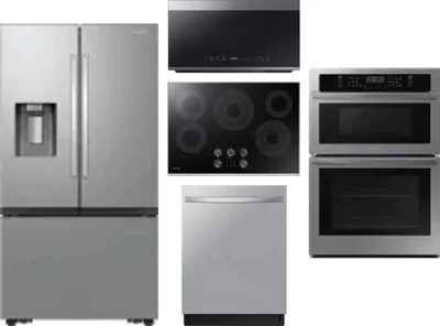 5 Piece Package Includes Refrigerator, Cooktop, Wall Oven, Microwave And Dishwasher