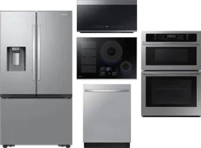 5 Piece Package Includes Refrigerator, Cooktop, Wall Oven, Microwave And Dishwasher