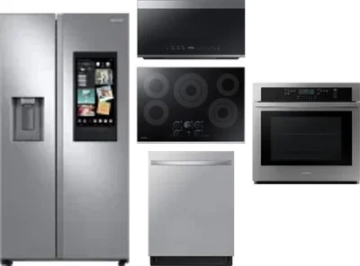 5 Piece Package Includes Refrigerator, Cooktop, Wall Oven, Microwave And Dishwasher