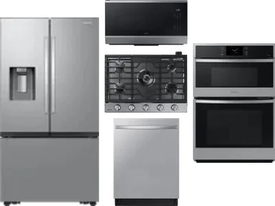5 Piece Package Includes Refrigerator, Cooktop, Wall Oven, Microwave And Dishwasher