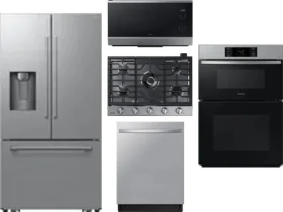 5 Piece Package Includes Refrigerator, Cooktop, Wall Oven, Microwave And Dishwasher