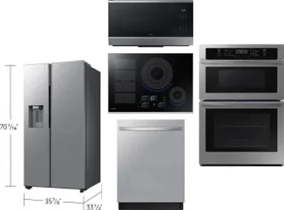 5 Piece Package Includes Refrigerator, Cooktop, Wall Oven, Microwave And Dishwasher