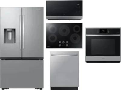 5 Piece Package Includes Refrigerator, Cooktop, Wall Oven, Microwave And Dishwasher