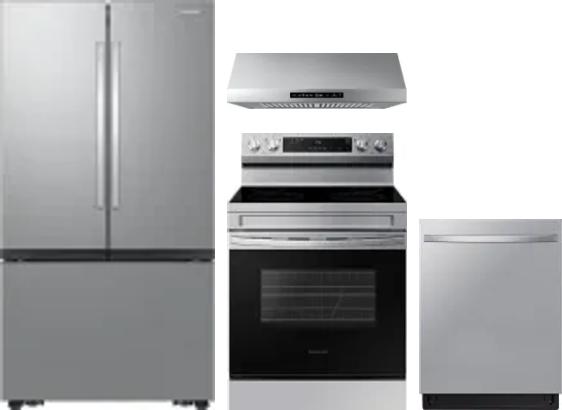 4 Piece Package Includes Refrigerator, Range, Hood And Dishwasher