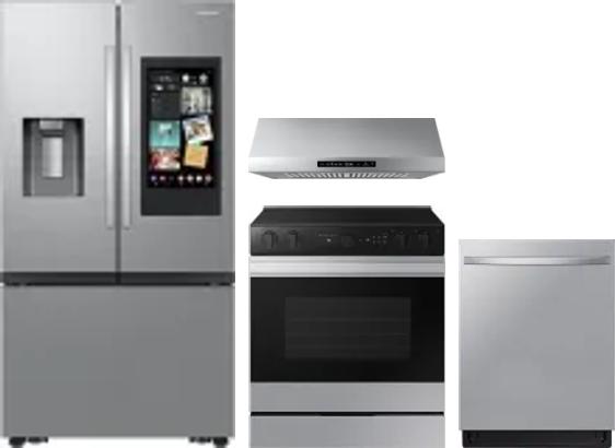 4 Piece Package Includes Refrigerator, Range, Hood And Dishwasher