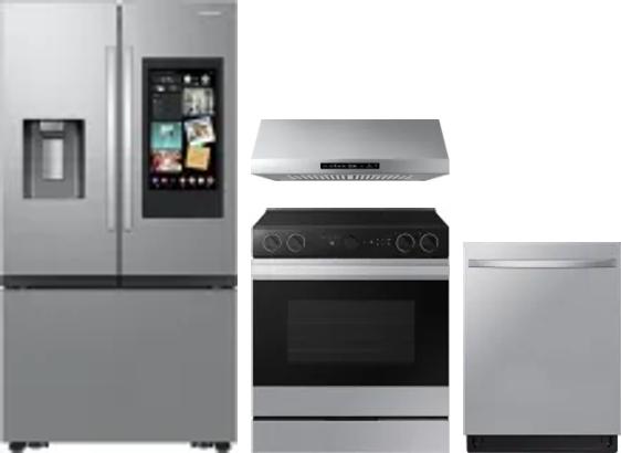 4 Piece Package Includes Refrigerator, Range, Hood And Dishwasher