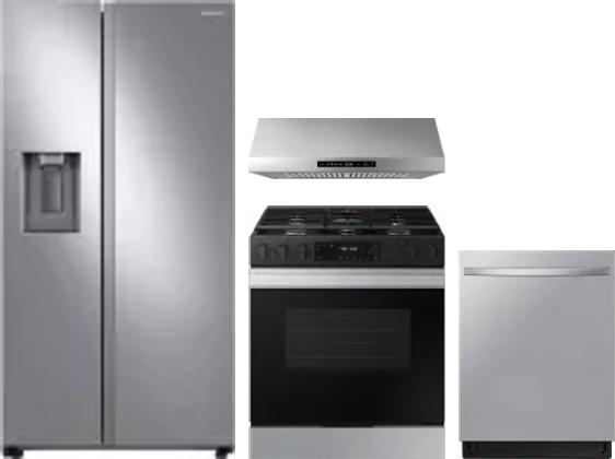 4 Piece Package Includes Refrigerator, Range, Hood And Dishwasher