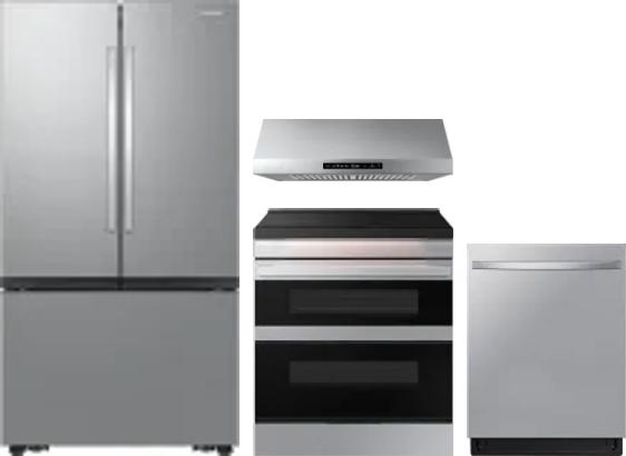 4 Piece Package Includes Refrigerator, Range, Hood And Dishwasher