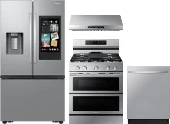 4 Piece Package Includes Refrigerator, Range, Hood And Dishwasher