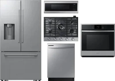 5 Piece Package Includes Refrigerator, Cooktop, Wall Oven, Microwave And Dishwasher