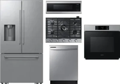 5 Piece Package Includes Refrigerator, Cooktop, Wall Oven, Microwave And Dishwasher