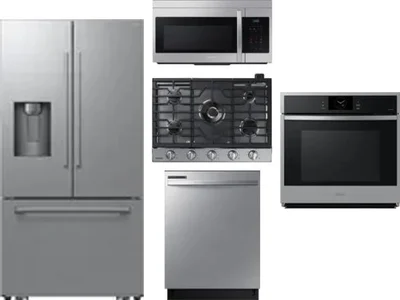 5 Piece Package Includes Refrigerator, Cooktop, Wall Oven, Microwave And Dishwasher