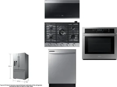 5 Piece Package Includes Refrigerator, Cooktop, Wall Oven, Microwave And Dishwasher