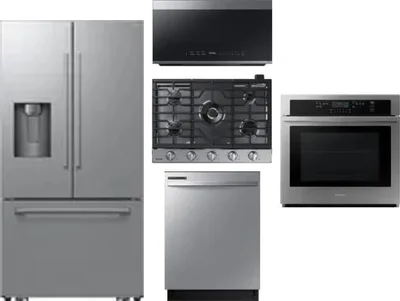 5 Piece Package Includes Refrigerator, Cooktop, Wall Oven, Microwave And Dishwasher