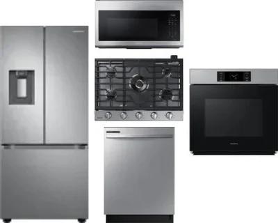 5 Piece Package Includes Refrigerator, Cooktop, Wall Oven, Microwave And Dishwasher