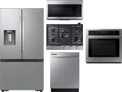 5 Piece Package Includes Refrigerator, Cooktop, Wall Oven, Microwave And Dishwasher