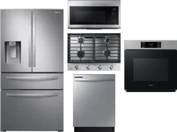 5 Piece Package Includes Refrigerator, Cooktop, Wall Oven, Microwave And Dishwasher