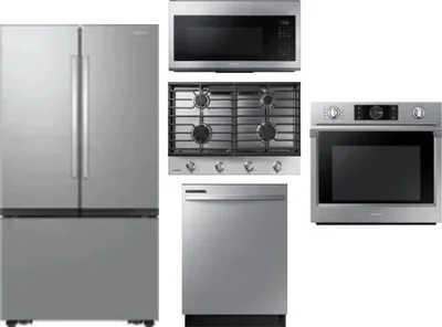 5 Piece Package Includes Refrigerator, Cooktop, Wall Oven, Microwave And Dishwasher