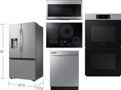 5 Piece Package Includes Refrigerator, Cooktop, Wall Oven, Microwave And Dishwasher