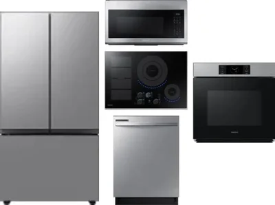 5 Piece Package Includes Refrigerator, Cooktop, Wall Oven, Microwave And Dishwasher