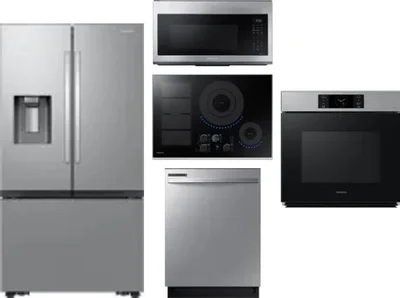 5 Piece Package Includes Refrigerator, Cooktop, Wall Oven, Microwave And Dishwasher