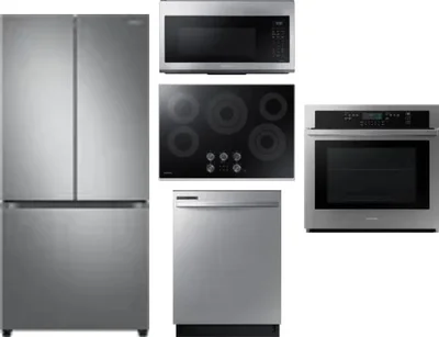 5 Piece Package Includes Refrigerator, Cooktop, Wall Oven, Microwave And Dishwasher