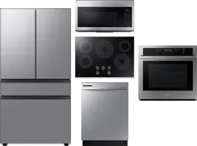 5 Piece Package Includes Refrigerator, Cooktop, Wall Oven, Microwave And Dishwasher